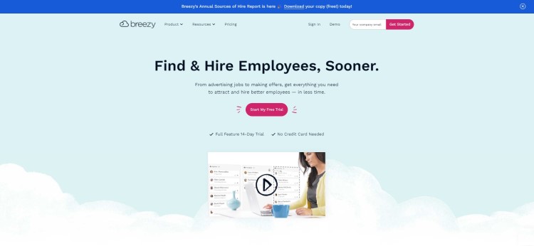 Modern Hiring Software Applicant Tracking System Breezy HR